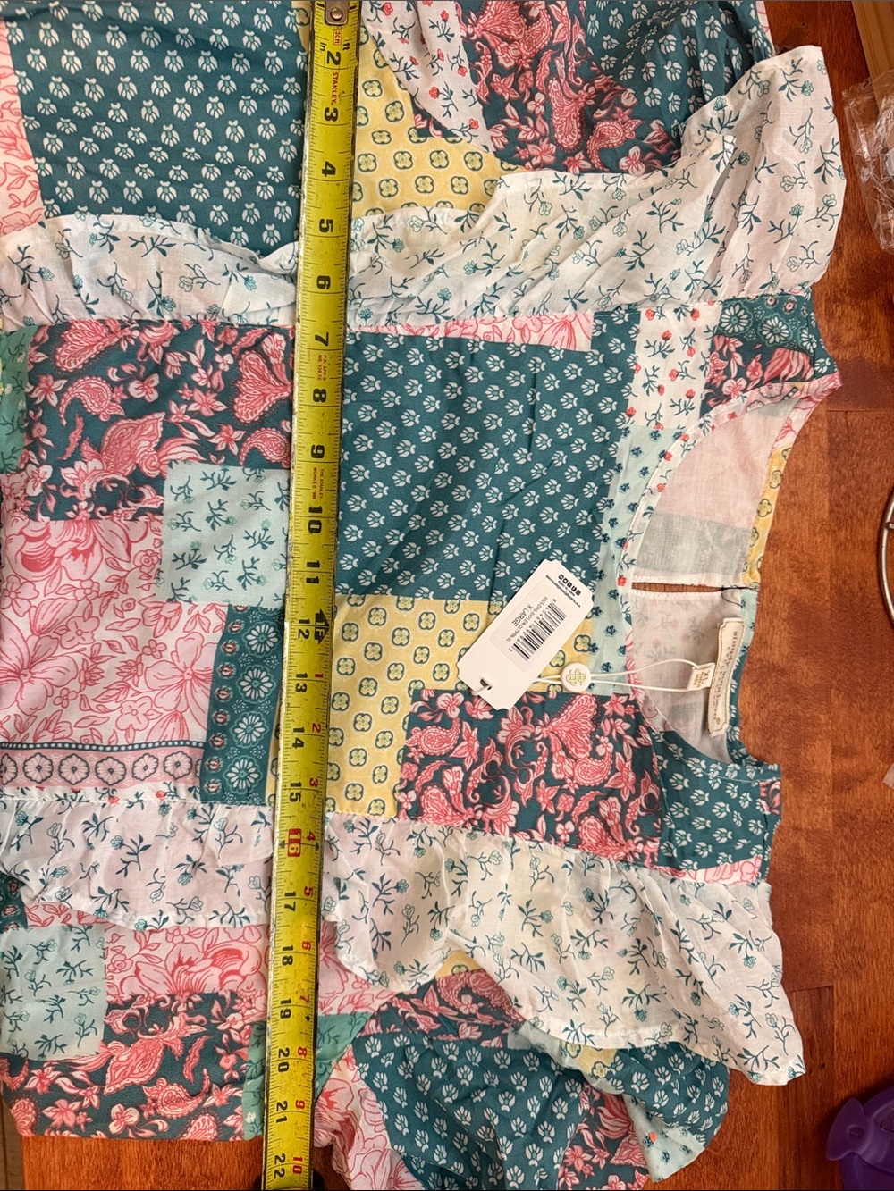 NWT Simply Southern Pastel Patchwork Tiered Maxi Dress #N014 - Picture 5 of 7